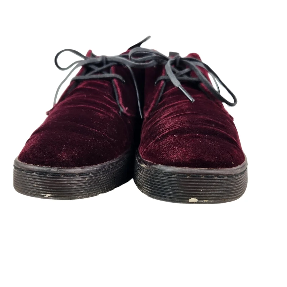 Dr. Martens Daytona Cherry Red Velvet Desert Low Chukka Wine Boots Womens Size 5